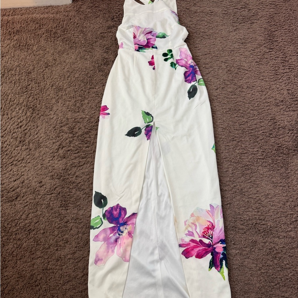 Revolve Toby Heart Ginger Enchanted Maxi Dress White Floral Open Back Size 8 - Picture 2 of 16
